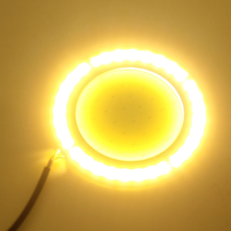 2 PCS DC 12V 10W 6000K Dual Circular Car DRL Daytime Running Lights Lamp(White Light + Yellow Light), White + Yellow
