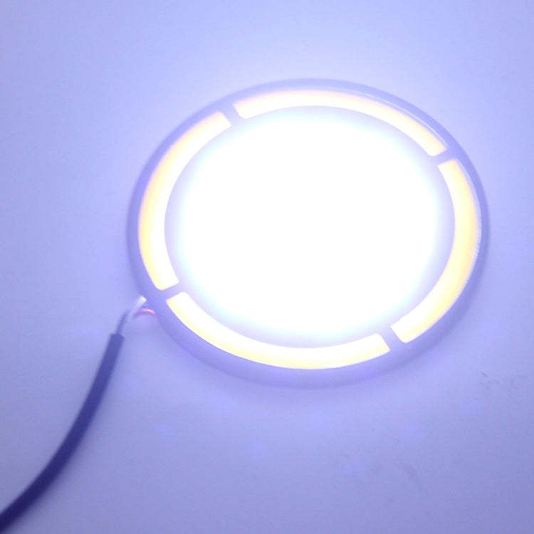 2 PCS DC 12V 10W 6000K Dual Circular Car DRL Daytime Running Lights Lamp(White Light + Yellow Light), White + Yellow