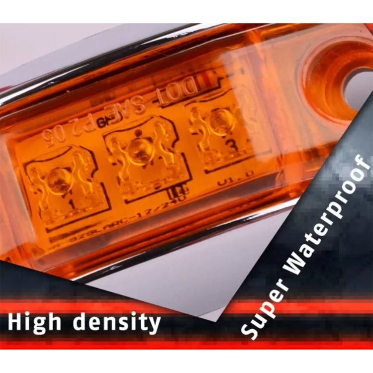 10 PCS DC 10-30V Car Truck Trailer Piranha 3-LED Side Marker Indicator Lights Bulb Lamp, Light Color: Yellow, 10 PCS Yellow Light