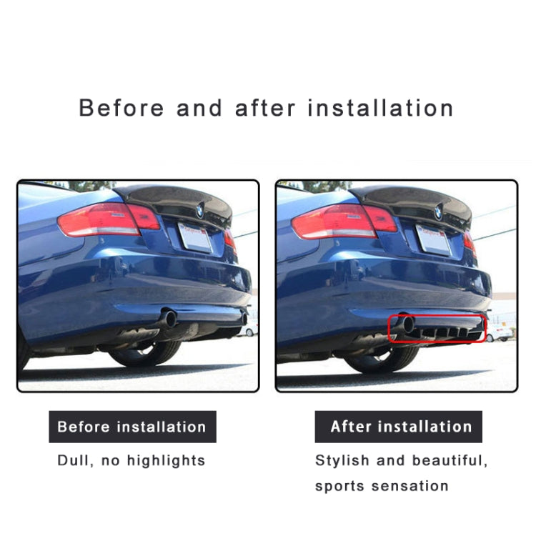 Universal Car Rear Bumper Lip Diffuser 7 Shark Fin Style Black ABS, Size: 85.3 x 79.8 x 13.4cm, 85.0x18.0x5.0cm Black