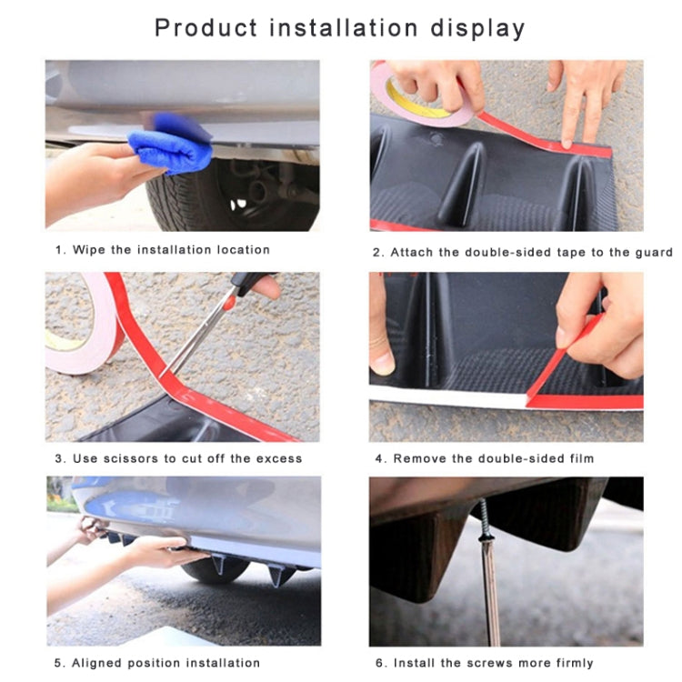 Universal Car Rear Bumper Lip Diffuser 7 Shark Fin Style Black ABS, Size: 85.3 x 79.8 x 13.4cm, 85.0x18.0x5.0cm Black
