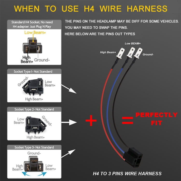 7 Inch 35W 4000LM 6000K + Amber Car Truck Square LED Headlights Work Lights Spotlight, 7 Inch