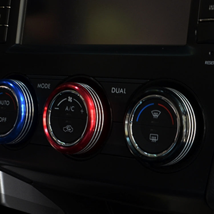 3 PCS Car Aluminum Air Conditioner Knob Case For Subaru, For Subaru(Black), For Subaru(Blue), For Subaru(Red), For Subaru(Silver)