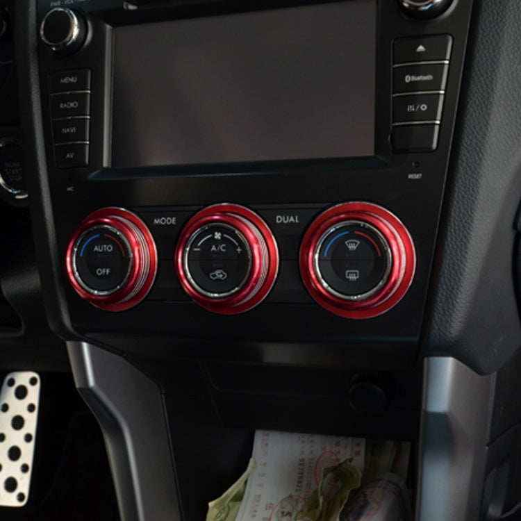 3 PCS Car Aluminum Air Conditioner Knob Case For Subaru, For Subaru(Black), For Subaru(Blue), For Subaru(Red), For Subaru(Silver)