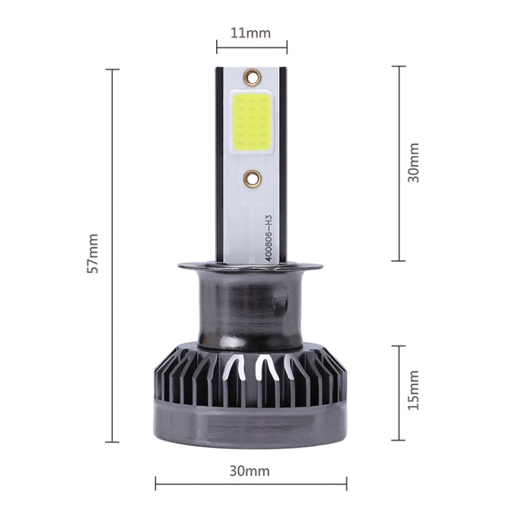 2 PCS H3 DC9-36V / 36W / 3000K / 6000LM IP68 Car / Motorcycle Mini COB LED Headlight Lamps / Fog Light, H3