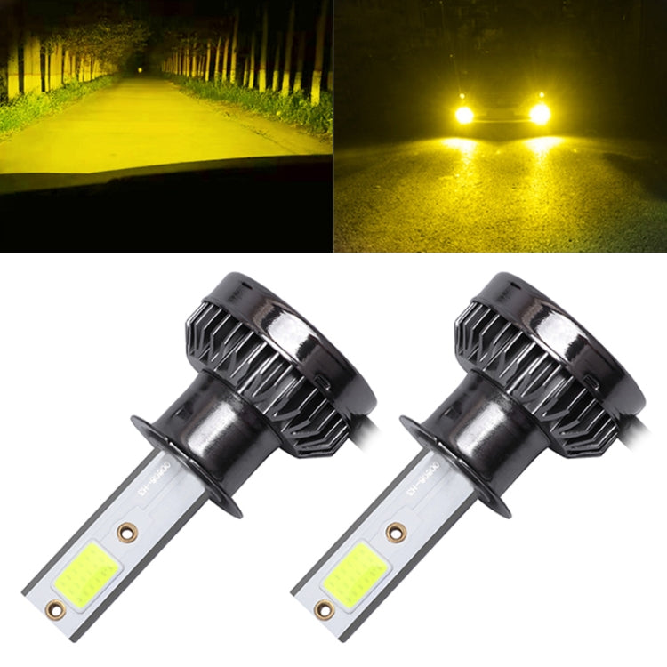 2 PCS H3 DC9-36V / 36W / 3000K / 6000LM IP68 Car / Motorcycle Mini COB LED Headlight Lamps / Fog Light, H3