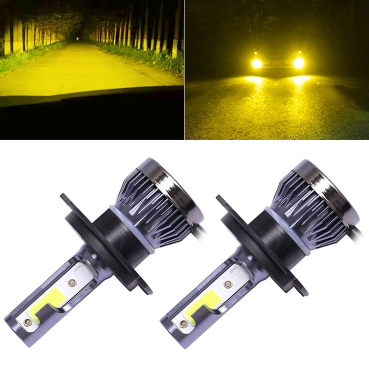 2 PCS H4 DC9-36V / 36W / 3000K / 6000LM IP68 Car / Motorcycle Mini COB LED Headlight Lamps / Fog Light, H4