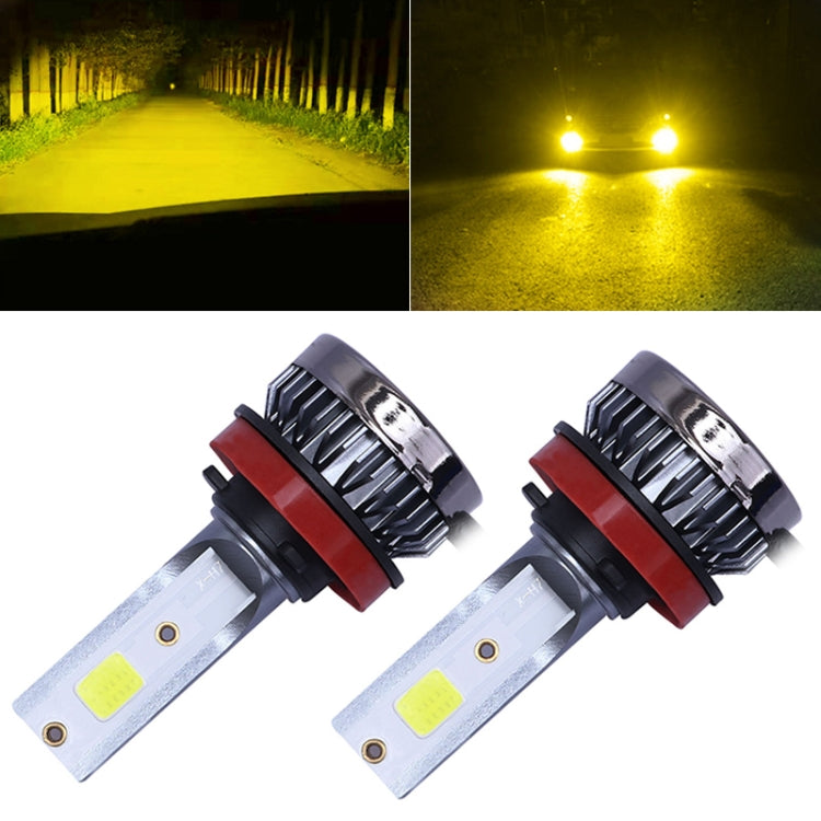 2 PCS H11 DC9-36V / 36W / 3000K / 6000LM IP68 Car / Motorcycle Mini COB LED Headlight Lamps / Fog Light, H11