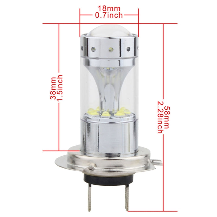 2 PCS H7 60W 1200 LM 6000K Car Fog Lights with 12 CREE XB-D LED Lamps, DC 12V, H7