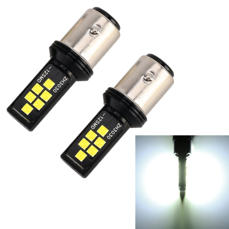 2 PCS 1157 DC9-16V / 3.5W Car Auto Brake Lights 12LEDs SMD-ZH3030 Lamps, with Constant Current, 1157 (White Light), 1157