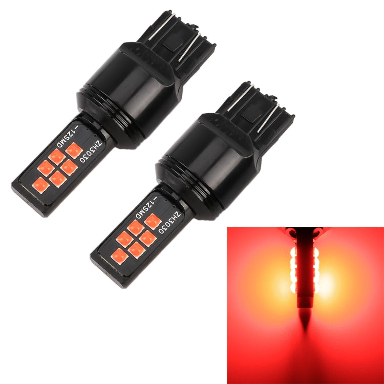 2 PCS 7443 DC9-16V / 3.5W Car Auto Brake Lights 12LEDs SMD-ZH3030 Lamps, with Constant Current, 7443