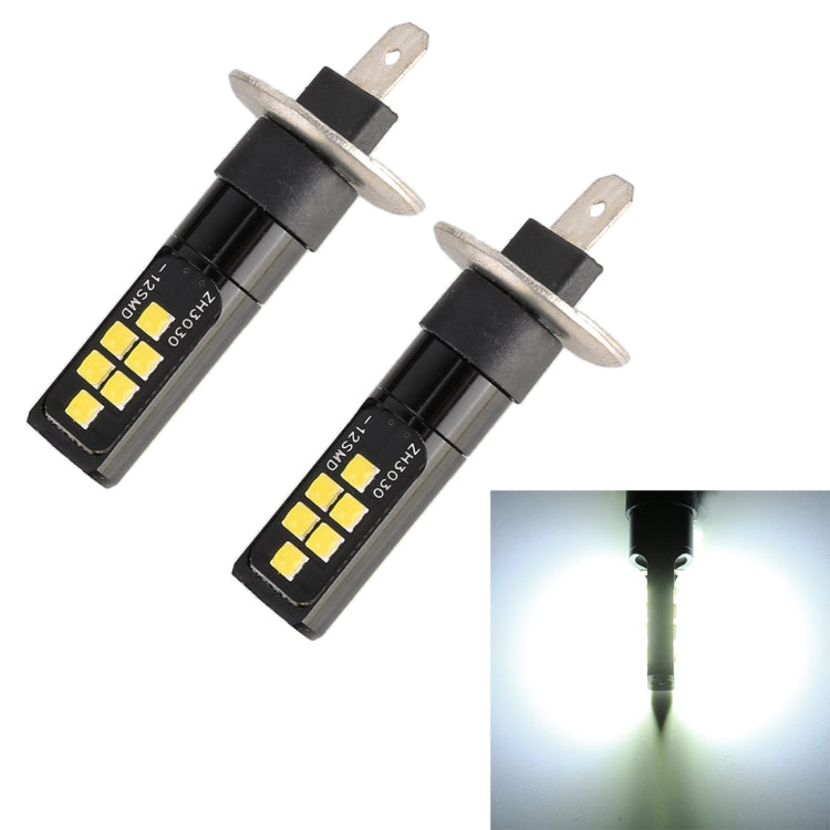 2 PCS H1 DC9-16V / 3.5W / 6000K / 320LM Car Auto Fog Light 12LEDs SMD-ZH3030 Lamps, with Constant Current, H1