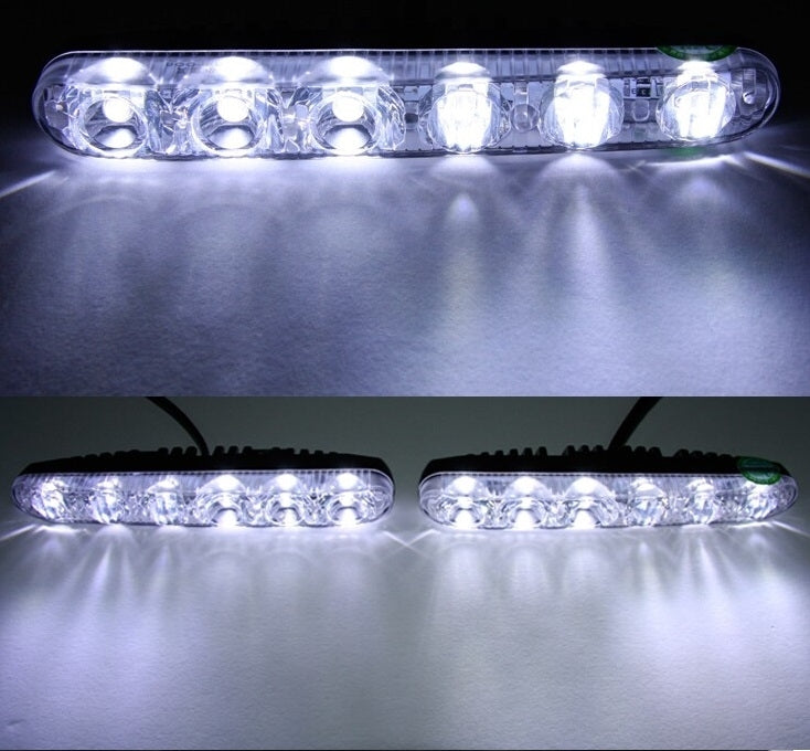 2 PCS LD-006 5730-6SMD 12W 1200LM 7000K White Light  Daytime Running Light.DC 12V, White Light+12W 1200LM/7000K