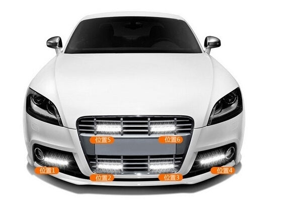 2 PCS LD-006 5730-6SMD 12W 1200LM 7000K White Light  Daytime Running Light.DC 12V, White Light+12W 1200LM/7000K
