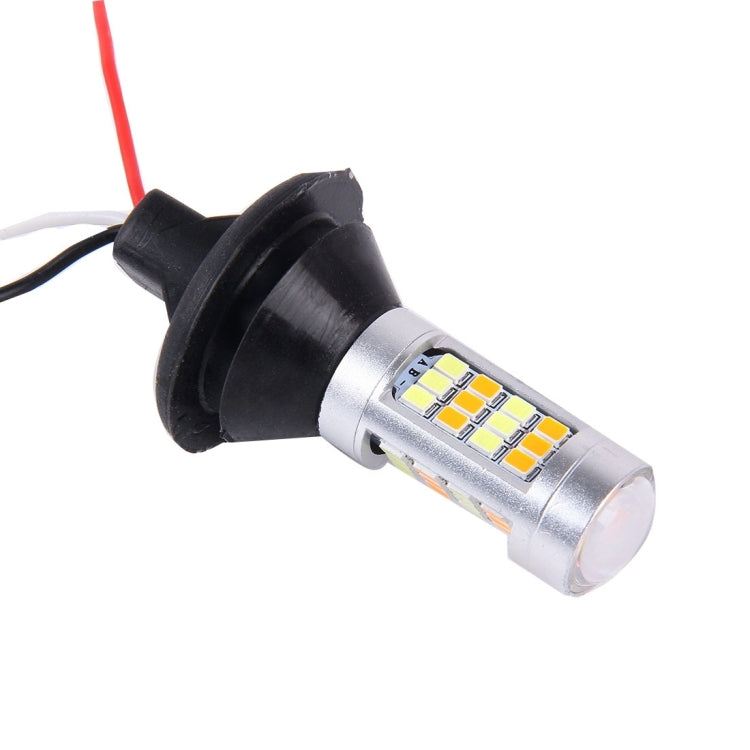 2 PCS 1156/BA15S/BAU15S 10W 1000 LM 6000K White + Yellow Light DRL&Turn Light with 42 SMD-2835-LED Lamp，DC 12-24V, 1156 42 SMD-2835-LED Lamp