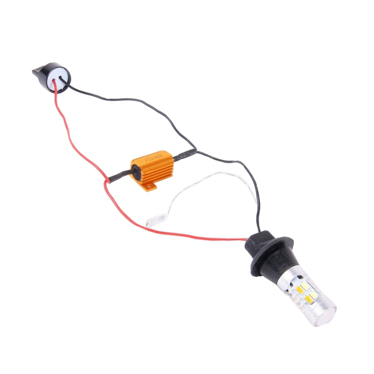 2 PCS T20/7440 10W 1000LM 6000K White + Yellow Light DRL&Turn Light with 20 SMD-5730-LED Lamps，DC 12-24V, T20 20 SMD-5730-LED Lamps