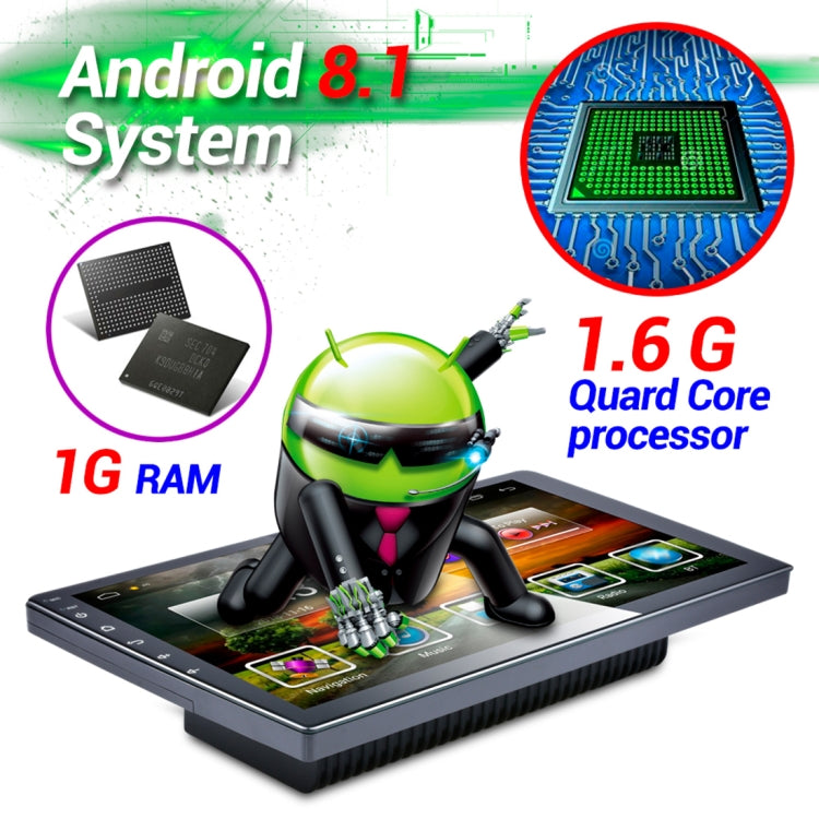 HD 9 inch Universal Car Android 8.1 Radio Receiver MP5 Player, Support FM & Bluetooth & TF Card & GPS, 9090
