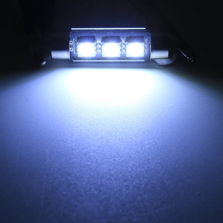 10 PCS 39mm DC12V / 1.7W / 7000K / 70LM 3LEDs SMD-5050 Car Reading Lamp, 39mm, 3LEDs SMD-5050