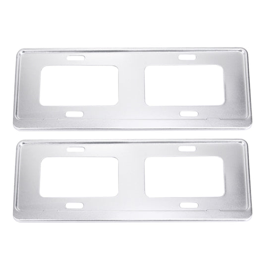 2 PCS Car License Plate Magnesium Alloy Bracket Frame Holder Stand Mount(Silver)