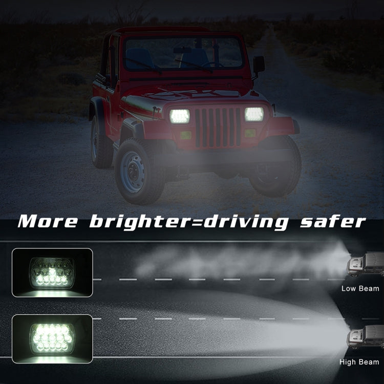 7 inch 5X7 H4 15W DC 9-30V 1500LM IP67 Car Truck Off-road Vehicle LED Work Lights / Headlight, with 15LEDs Lamps, 7 inch