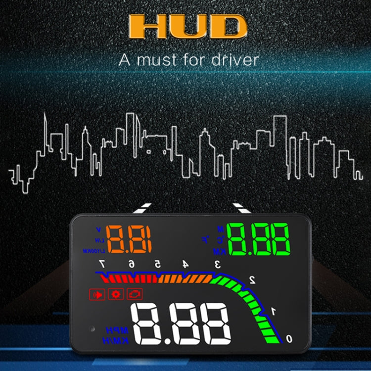 T100 OBD2 4 inch Vehicle-mounted Head Up Display Security System, Support Car Speed / Engine Revolving Speed Display / Instantaneous Fuel Consumption / Detection and Elimination Fault Code, T100