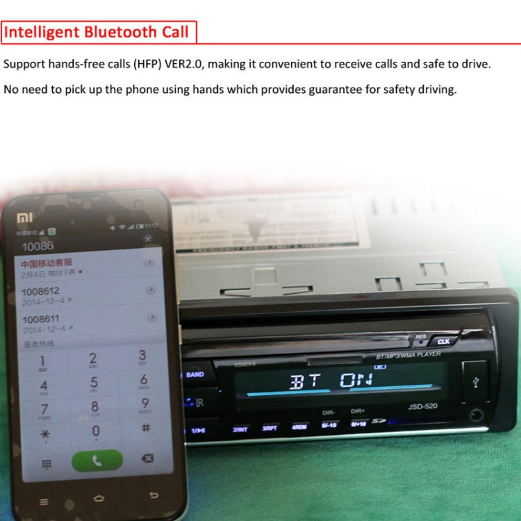 JSD-520 Car Stereo Radio MP3 Audio Player Support Bluetooth Hand-free Calling / FM / USB / SD, Ordinary Version, JSD-520, Ordinary Version
