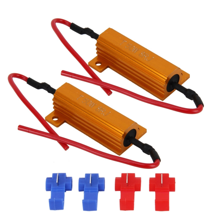 2 PCS Car Canbus Error Canceller Decoder Load Resistor LED 50W 8 Ohm No Blinking Decoder, 50W 8 Ohm