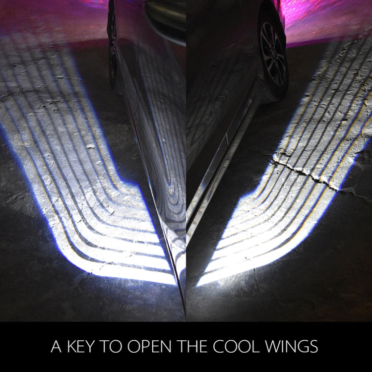 2 PCS DC 8-36V Ghost Shadow Courtesy Angel Wings Projection Lamp Car Door LED Welcome Lights, Blue, Red, White, Cold Blue