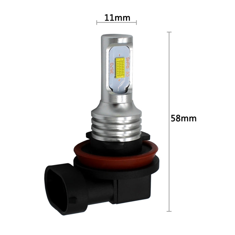 2 PCS H8/H11 72W 1000LM 6000-6500K Super Bright White Light Car Fog LED Bulbs, DC 12-24V, H8/H11, H8/H9/H10/H11