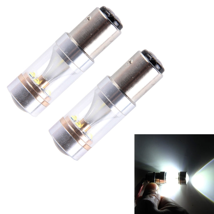 2 PCS 1157/BAY15D 30W 350 LM 6000K White Light 6 LED CREE Canbus Car Brake Light Bulb, DC 12V, 1157