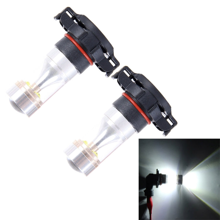 2 PCS H16 30W 350LM 6000K White Light CREE 6 LED Car Fog Light Bulb, DC 12V, H16
