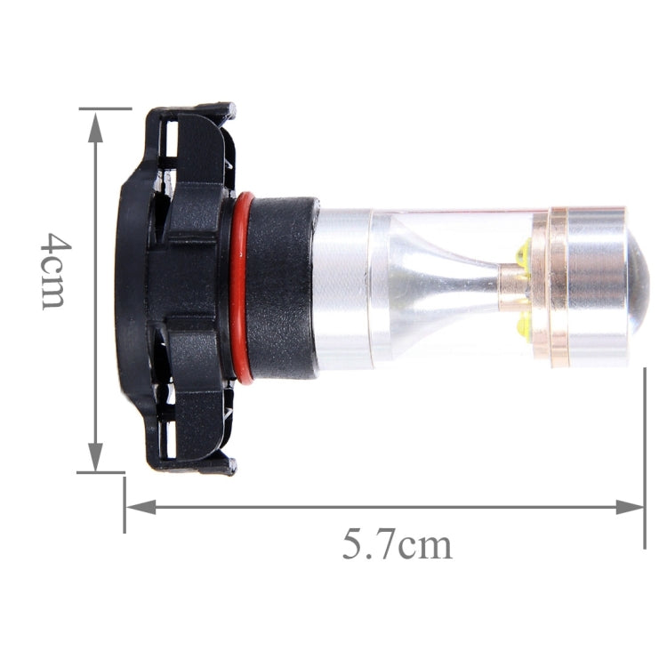 2 PCS H16 30W 350LM 6000K White Light CREE 6 LED Car Fog Light Bulb, DC 12V, H16