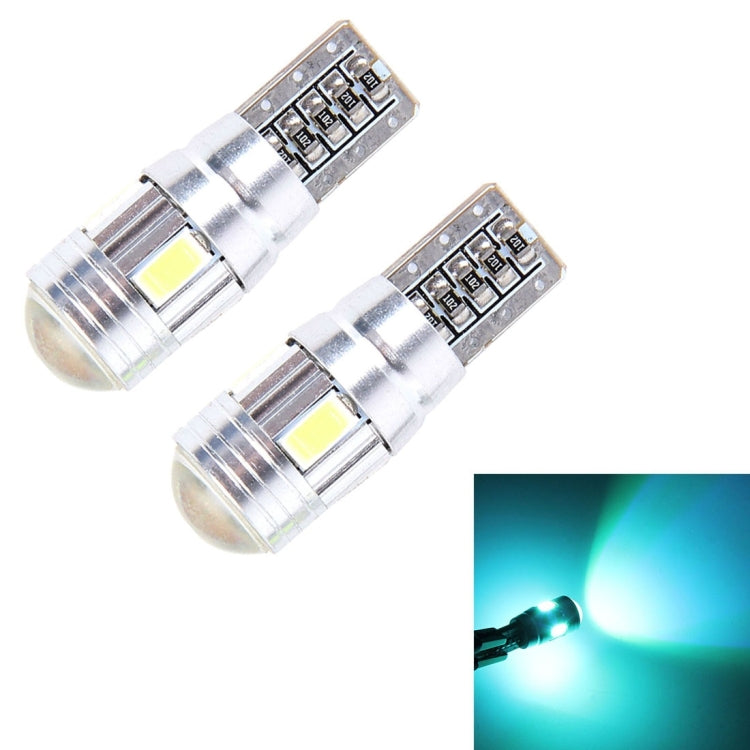 2PCS T10 3W Ice Blue Light 6 SMD 5630 LED Error-Free Canbus Car Clearance Lights Lamp, DC 12V, 6 SMD 5630 LEDs