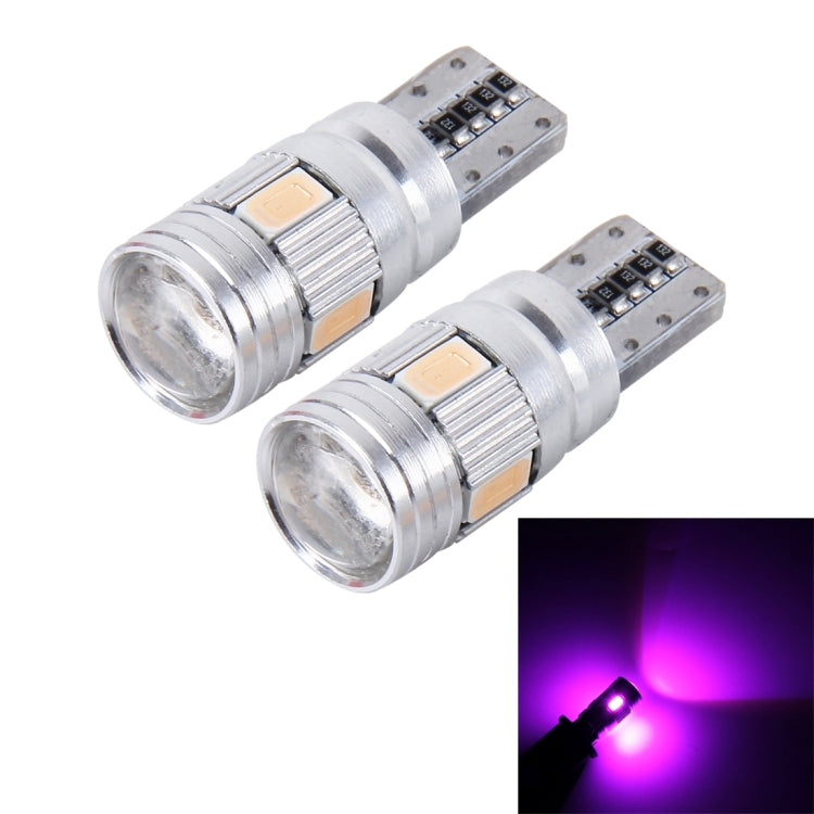 2PCS T10 3W 6 SMD 5630 LED Error-Free Canbus Car Clearance Lights Lamp, DC 12V, 6 SMD 5630 LEDs/White Light, 6 SMD 5630 LEDs/Pink Light, 6 SMD 5630 LEDs/Green Light