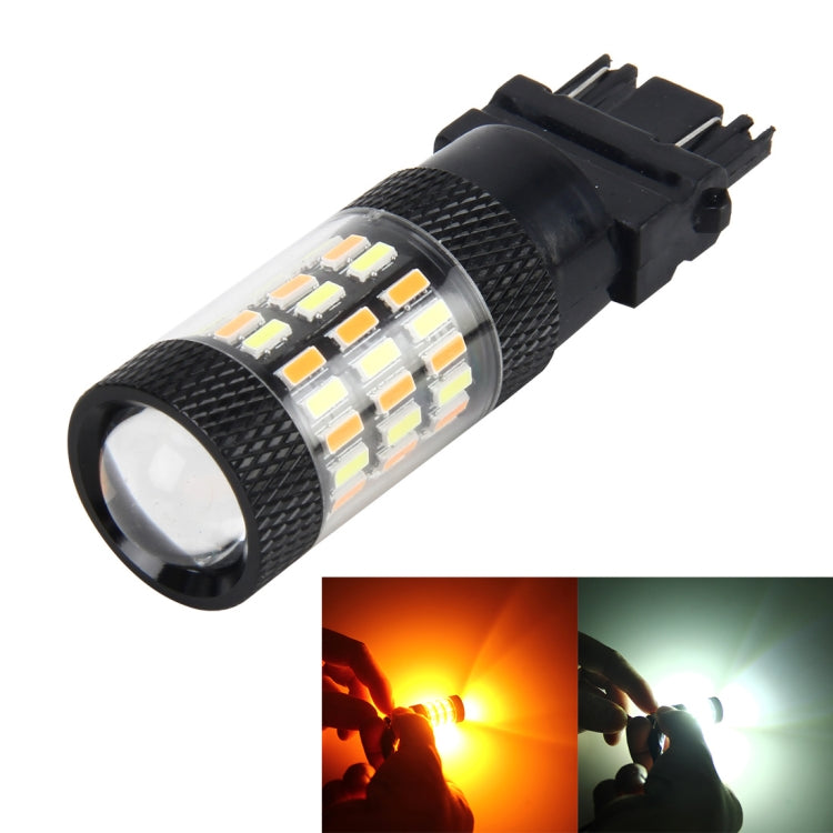 3157 5W 450LM 60LEDs DC 12V SMD-4014 Car Auto Brake Light Turn Signal Lights Car Source (White Light+Yellow Light), 3157