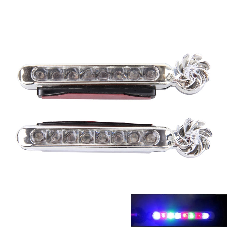 2 PCS 2W 8 Colorful LED Bulbs Wind Powered Decorative Car Lights, Colorful Light+2W