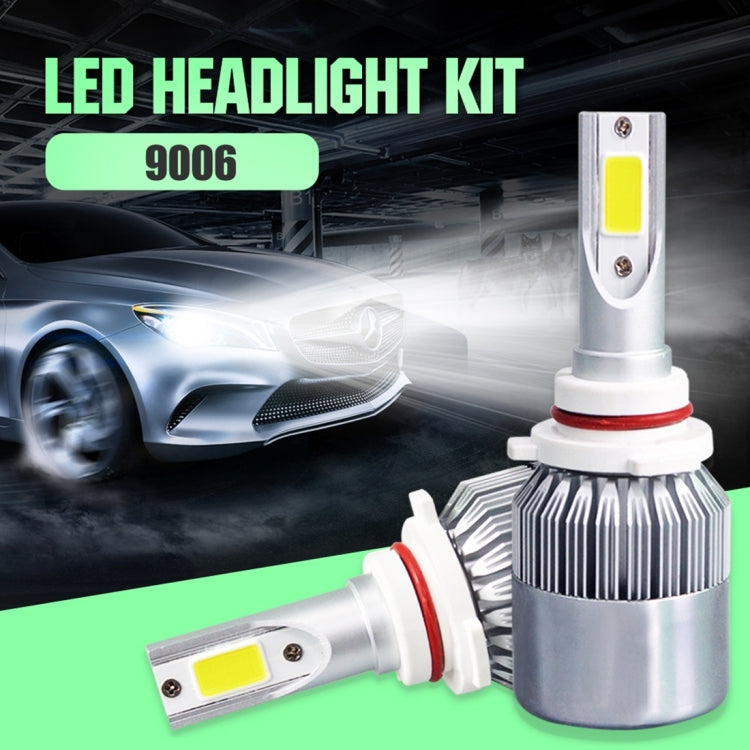 2 PCS C9 9006 18W 1800LM 6000K Waterproof IP68 Car Auto LED Headlight with 2 COB LED Lamps, DC 9-36V, 9006