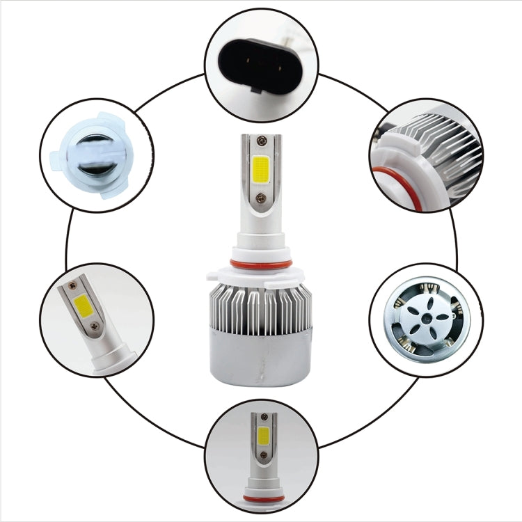 2 PCS C9 9006 18W 1800LM 6000K Waterproof IP68 Car Auto LED Headlight with 2 COB LED Lamps, DC 9-36V, 9006