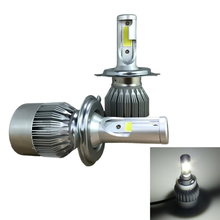 2pcs H4 18W 1800LM 6000K Waterproof IP68 Car Auto LED Headlight with 2 COB LED Lamps, DC 9-36V, H4