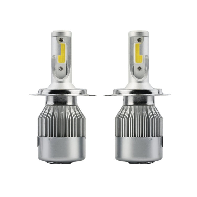 2pcs H4 18W 1800LM 6000K Waterproof IP68 Car Auto LED Headlight with 2 COB LED Lamps, DC 9-36V, H4