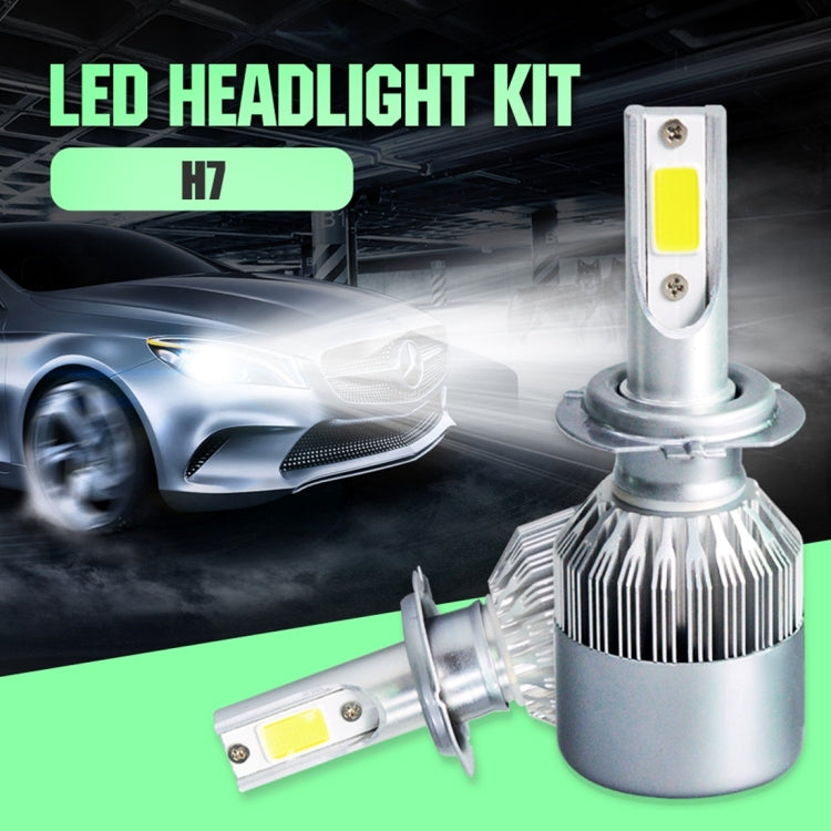 2pcs H7 18W 1800LM 6000K Waterproof IP68 Car Auto LED Headlight with 2 COB LED Lamps, DC 9-36V, H7