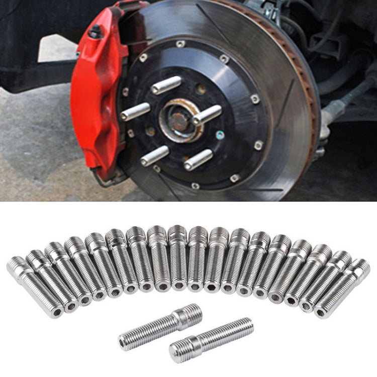20 PCS 5.8cm Universal Car Modification Extended Wheels Stud Conversion M14x1.25 to M12x1.5 Screw Adapter LN032 LN033 LN044, 5.8cm M14x1.25 to M12x1.5