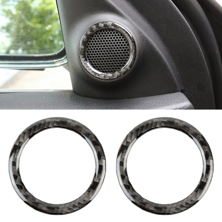 2 PCS Car Front Horn Carbon Fiber Decorative Sticker for Jeep Grand Cherokee 2014-2017, Front Horn