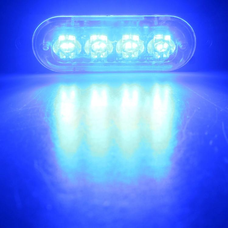 DC 12V-24V 2W 4LEDs SMD-2835 Lamps 17 Flash Patterns 3 Lines Car Flash Lamp Waterproof Car Truck Emergency Strobe Flash Warning Light, Cable Length: 90cm, 4LEDs