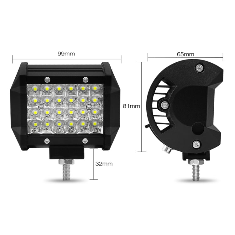 4 inch 18W 1800LM 4 Row LED Strip Light Working Refit Off-road Vehicle Lamp Roof Strip Light, 4 inch 72W