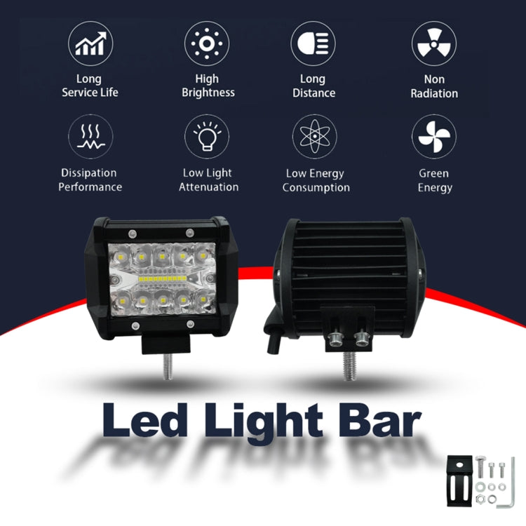 4 inch 15W 1500LM LED Strip Lamp Working Refit Off-road Vehicle Light Roof Strip Light, 4 inch 60W