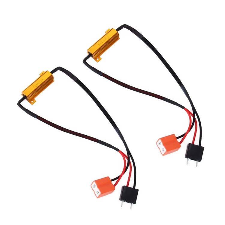 2 PCS H7 50W 6 Ohms Load Resistor Car Canbus Error Canceller Decoder Cable, H7