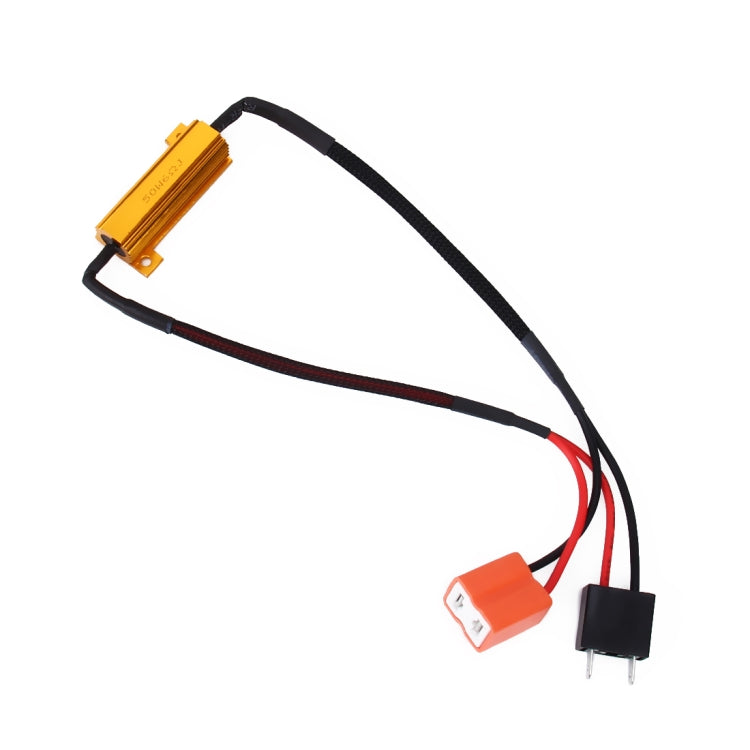 2 PCS H7 50W 6 Ohms Load Resistor Car Canbus Error Canceller Decoder Cable, H7