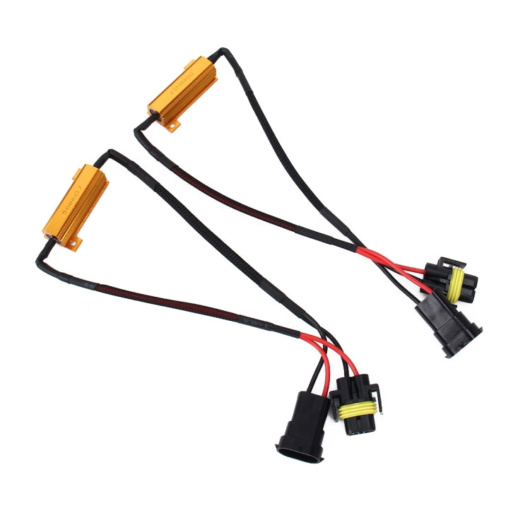 2 PCS H11 50W 6 Ohms Load Resistor Car Canbus Error Canceller Decoder Cable, H11