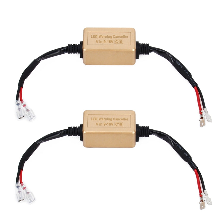 2 PCS H1 H3 LED Headlight Canbus Error Free Computer Warning Canceller Resistor Decoders Anti-Flicker Capacitor Harness, H1/H3